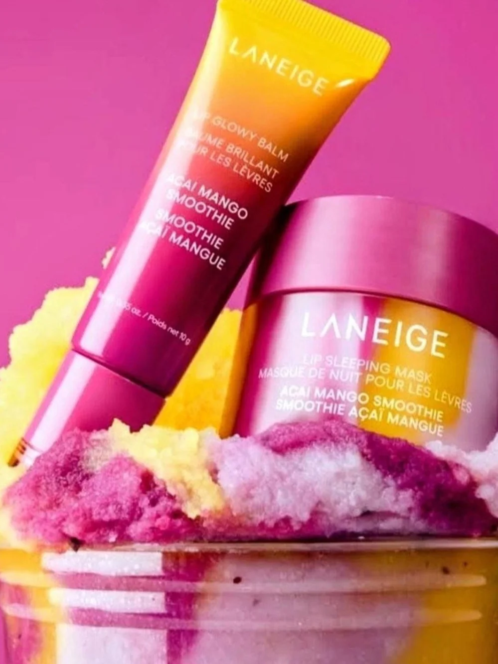 LANEIGE Acai Mango Smoothie Lip Balm & Sleeping Mask Set NIB